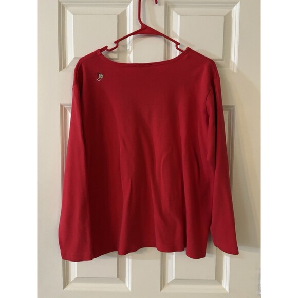 Quacker factory Red Christmas Shirt Large Snowman Eat dessert First Holiday EUC - Picture 3 of 6